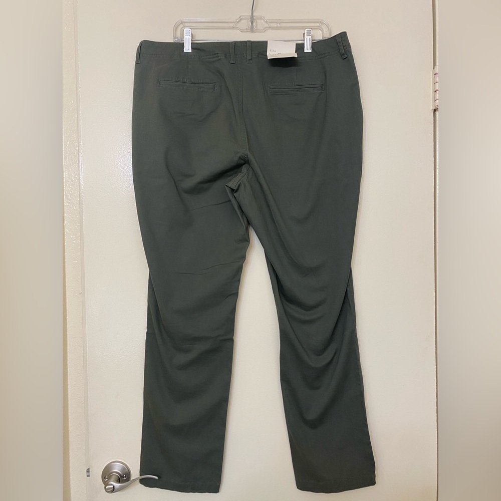 Olive Green Slim Pants - Picture 3 of 4
